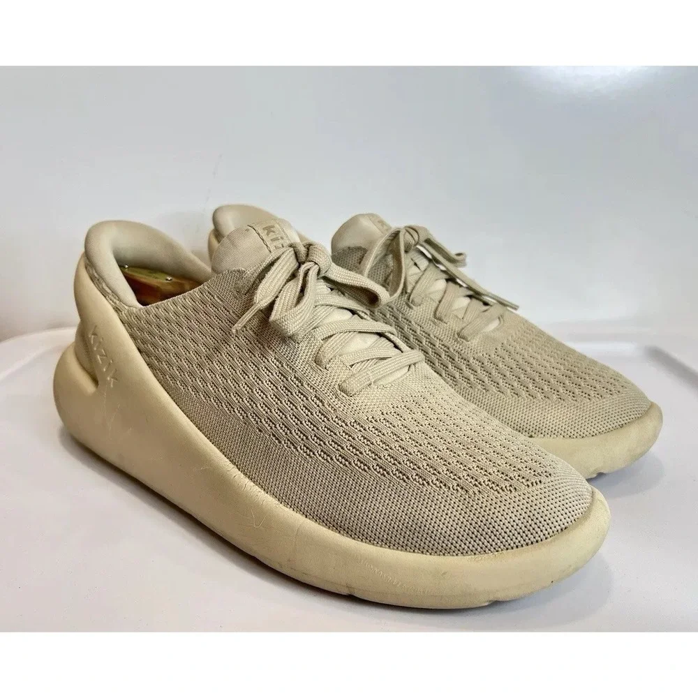 Kizik Roamer‎ Knit Shoes Slip On Hands Free Men Size 10.5 Beige Sand